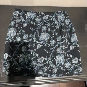 Vintage nlack and blue paisley mini wrap skirt